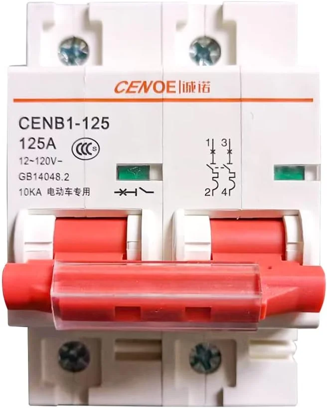 AETOOL - 2 پل DC120𝖵 63A 80A 100A 125A قطع کننده مدار DС mcb breaker برای کاربر جهانی خودروهای برقی 2018 جدید (جریان نامی 125A) AETOOL - 2 پل DC120𝖵 63A 80A 100A 125A قطع کننده مدار DС mcb breaker برای کاربر جهانی خودروهای برقی 2018 جدید (جریان نامی 125A)