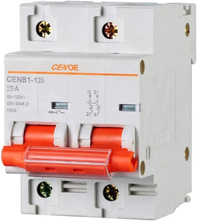 AETOOL - 2 پل DC120𝖵 63A 80A 100A 125A قطع کننده مدار DС mcb برای کاربر خودروهای برقی جهانی 2018 جدید (جریان نامی 125A)