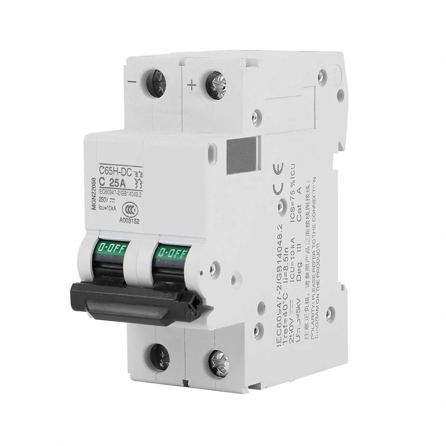 کلید مینیاتوری Aviviva برای سیستم شبکه پنل های خورشیدی 2P 250V، کلید مینیاتوری DC ولتاژ پایین برای سیستم شبکه پنل های خورشیدی (#2)