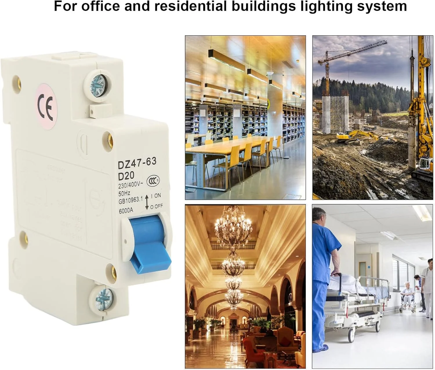 کلید مینیاتوری تک پل 20 آمپر مدل DZ47 63 D20 قابل نصب روی ریل DIN، ولتاژ 230V 400V 50Hz، قدرت قطع 6000A، جنس PA66 مناسب برای خانه و اداره کلید مینیاتوری تک پل 20 آمپر مدل DZ47 63 D20 قابل نصب روی ریل DIN، ولتاژ 230V 400V 50Hz، قدرت قطع 6000A، جنس PA66 مناسب برای خانه و اداره