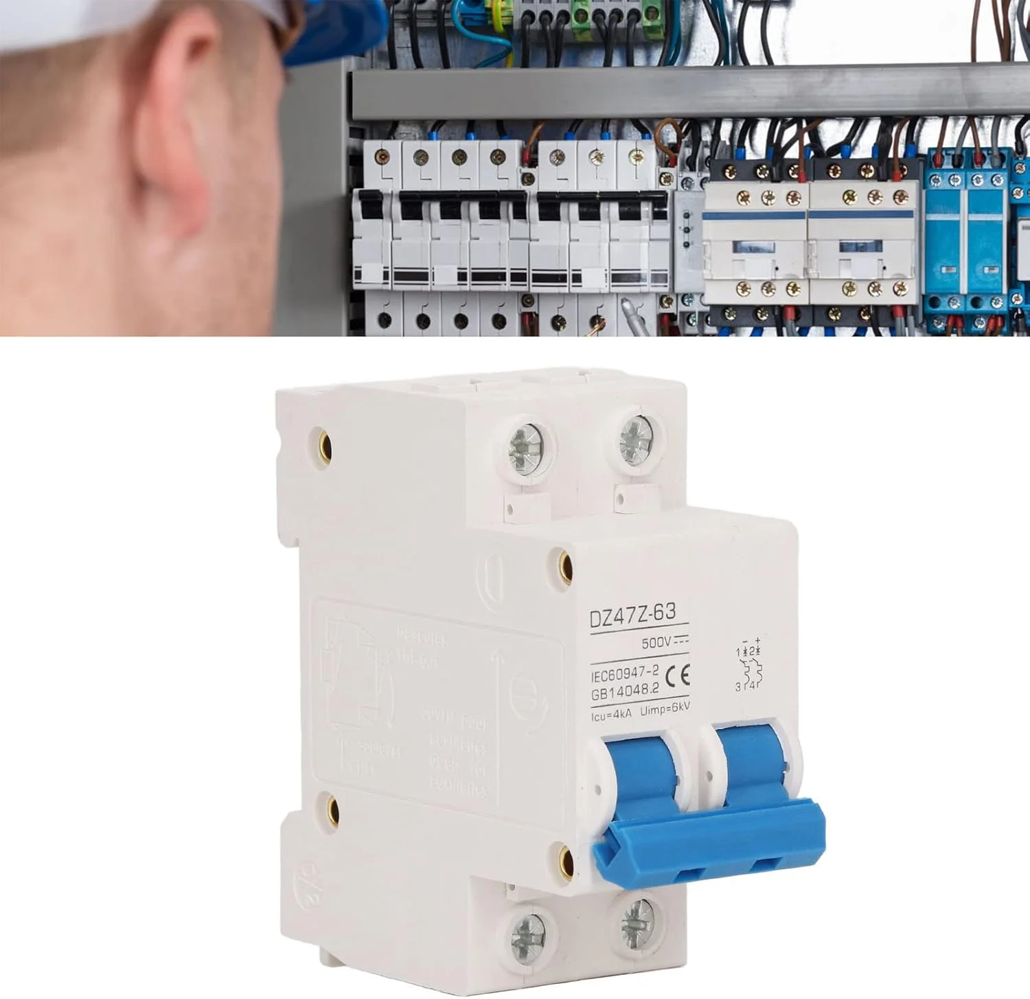 مینی کلید مدار شکن DC دو پل، کلید مدار شکن کوچک DC500V با قطع سریع، ساختار ماژولار Uimp 6kV برای سیستم برق دریایی (50A) مینی کلید مدار شکن DC دو پل، کلید مدار شکن کوچک DC500V با قطع سریع، ساختار ماژولار Uimp 6kV برای سیستم برق دریایی (50A)