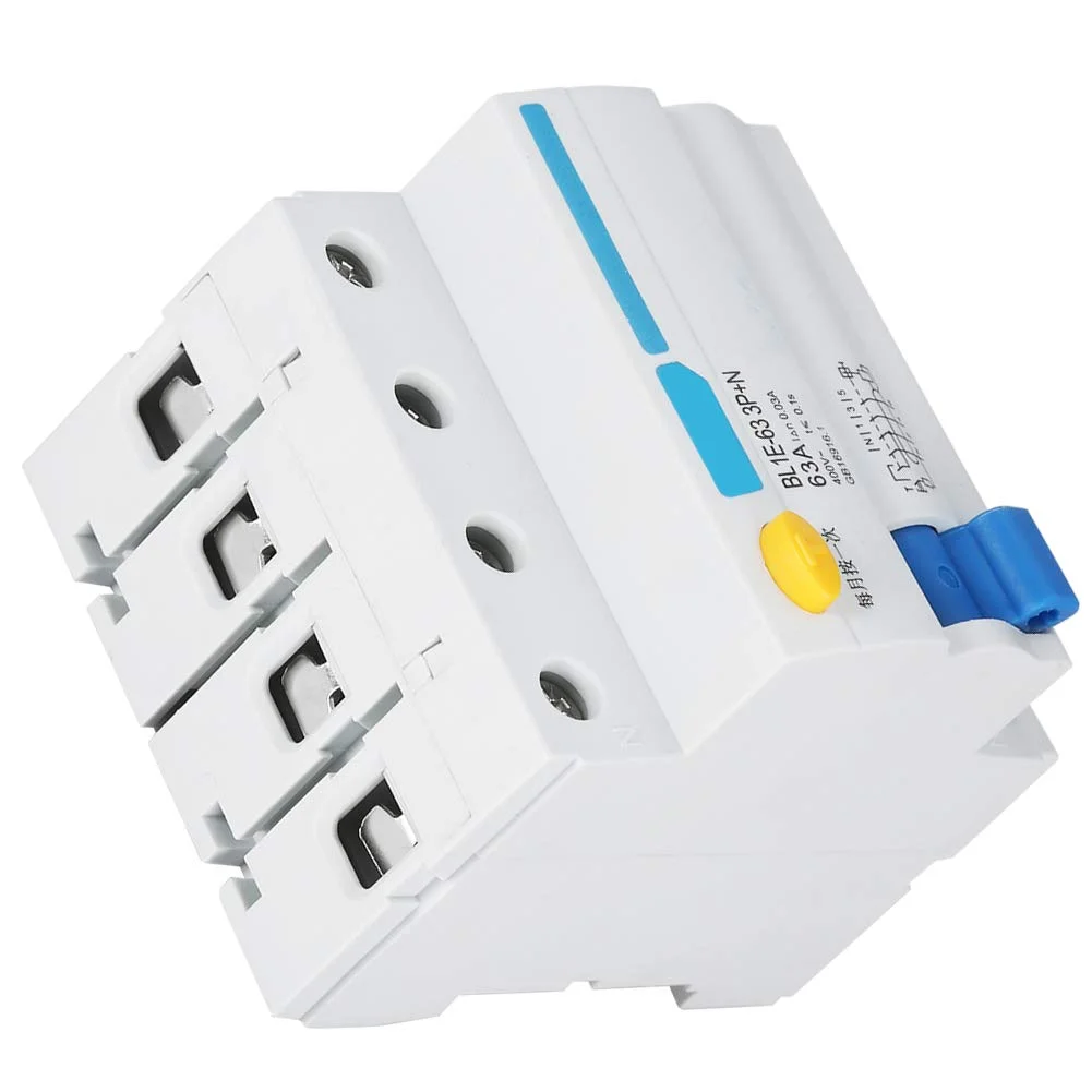 کلید محافظ جان، BL1E-63 3P+N 63A RCCB، کلید مدار با ظرفیت شکست 6kA، کلید مدار جریان AC 230V با اندازه جمع و جور، برای دکوراسیون منزل، ساخت و ساز مهندسی، شبکه روستایی کلید محافظ جان، BL1E-63 3P+N 63A RCCB، کلید مدار با ظرفیت شکست 6kA، کلید مدار جریان AC 230V با اندازه جمع و جور، برای دکوراسیون منزل، ساخت و ساز مهندسی، شبکه روستایی