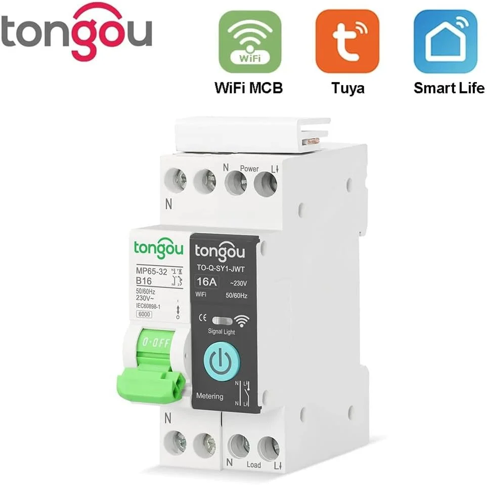 قطع کننده مدار هوشمند WIFI، قطع کننده مدار هوشمند TUYA MCB با اندازه گیری 1P 32A سوئیچ کنترل توسط برنامه 25A قطع کننده مدار هوشمند WIFI، قطع کننده مدار هوشمند TUYA MCB با اندازه گیری 1P 32A سوئیچ کنترل توسط برنامه 25A