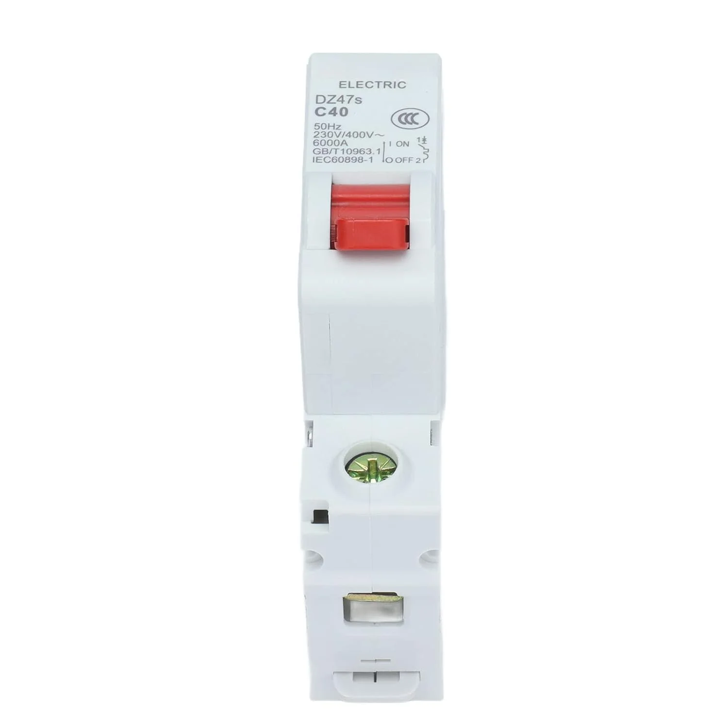 مینیاتوری قطع کننده مدار، DZ47s C40 1P نصب ریلی DIN، قطع کننده هوای ولتاژ پایین، محافظ اتصال کوتاه با گیره قفل دو وضعیتی برای سیستم های الکتریکی ولتاژ پایین، 6000 آمپر، 230 ولت/400 ولت