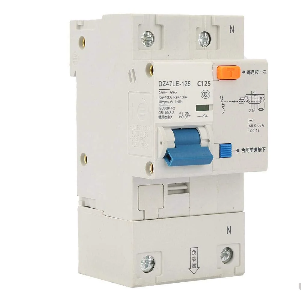 کلید مینیاتوری جریان نشتی، AC 230V 80/100/125A کلید محافظت از نشتی DZ47LE-125​ 1P+N کلید مینیاتوری جریان (C125A)