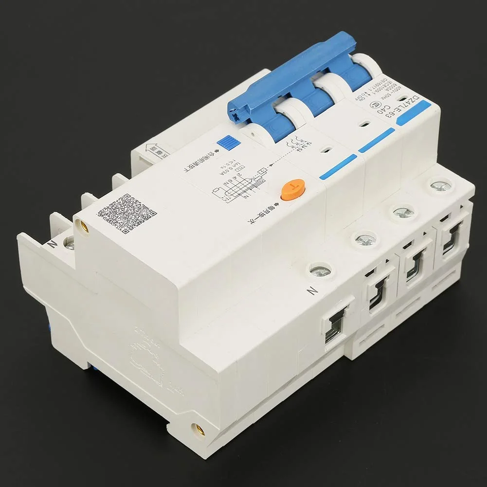 کلید مینیاتوری محافظ جان DZ47LE-63 3P+N C40 40A 400V