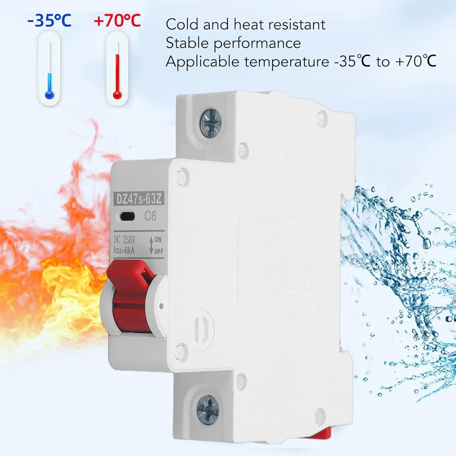 مینیاتوری مدار شکن کوچک، نصب آسان مینی مدار شکن با قدرت قطع 6000 آمپر DC250V برای سیستم فتوولتائیک خورشیدی