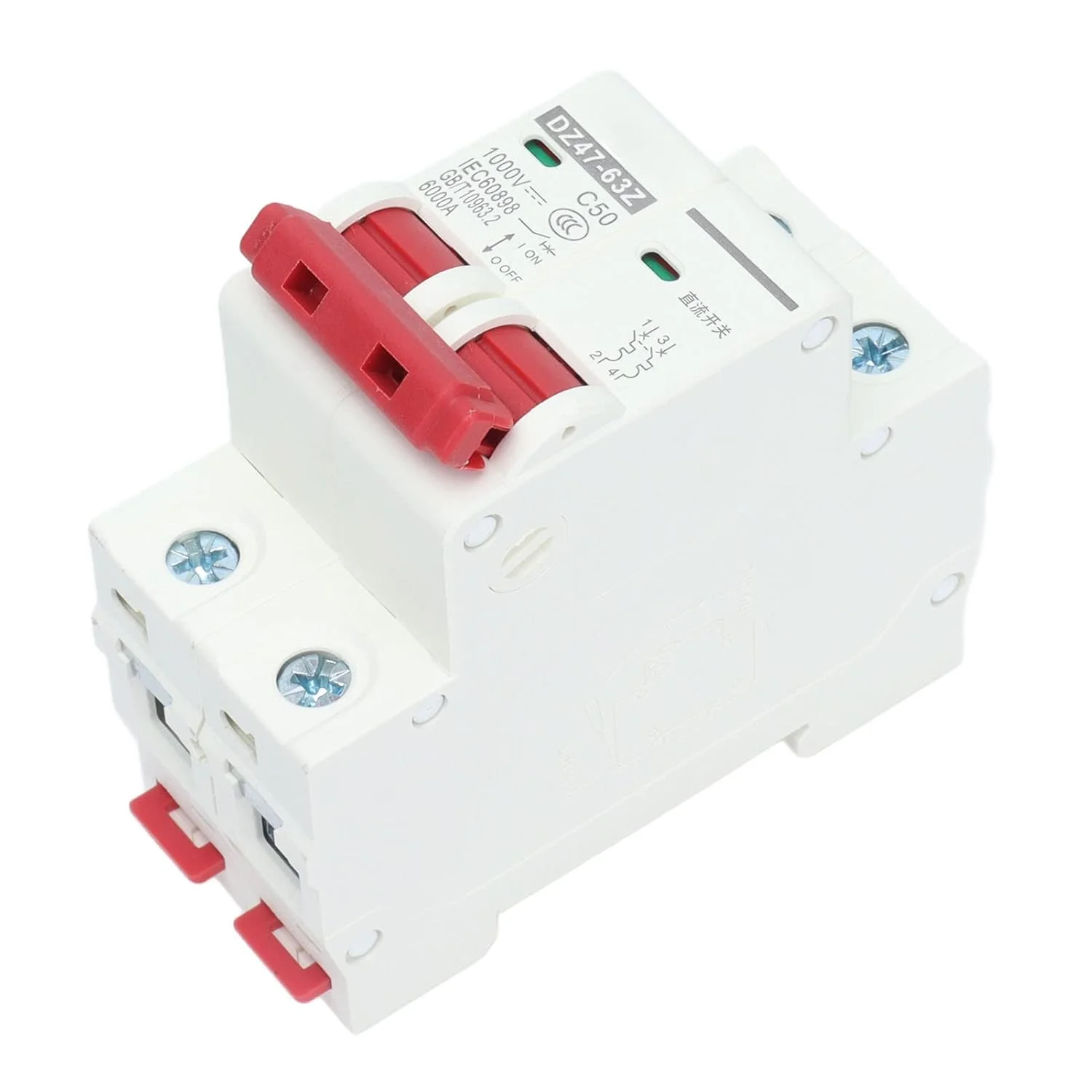 قطع کننده مدار DC Haofy، مینیاتوری، 50 آمپر DZ47-63Z C50، کنترل برای سیستم های فتوولتائیک خورشیدی، سیستم های برق کشتی با عملکرد عالی