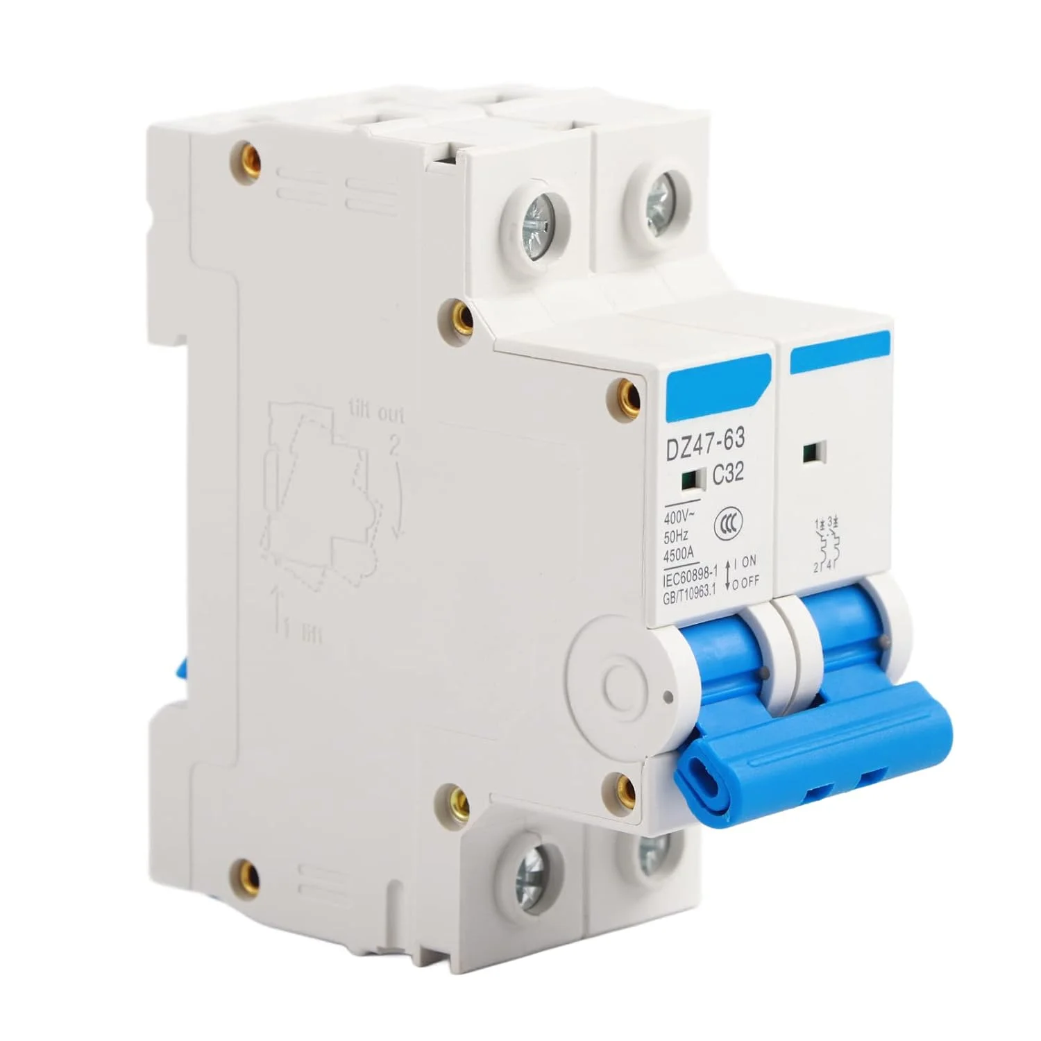 کلید مینیاتوری 2 پل 32 آمپر 220/380 ولت با حفاظت از اضافه بار و اتصال کوتاه، مناسب برای دکوراسیون منزل، ساخت و ساز مهندسی کلید مینیاتوری 2 پل 32 آمپر 220/380 ولت با حفاظت از اضافه بار و اتصال کوتاه، مناسب برای دکوراسیون منزل، ساخت و ساز مهندسی