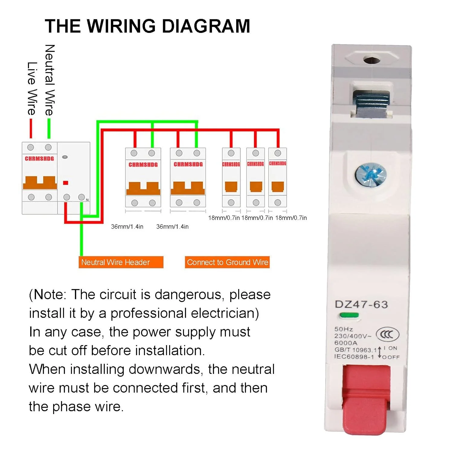 کلید مینیاتوری مارهنکیوس مدل DZ47-63 MCB تک پل 230 ولت/400 ولت با پنجره دیداری و گیره قفل دوپایه برای حفاظت از اضافه بار و اتصال کوتاه (40 آمپر) کلید مینیاتوری مارهنکیوس مدل DZ47-63 MCB تک پل 230 ولت/400 ولت با پنجره دیداری و گیره قفل دوپایه برای حفاظت از اضافه بار و اتصال کوتاه (40 آمپر)