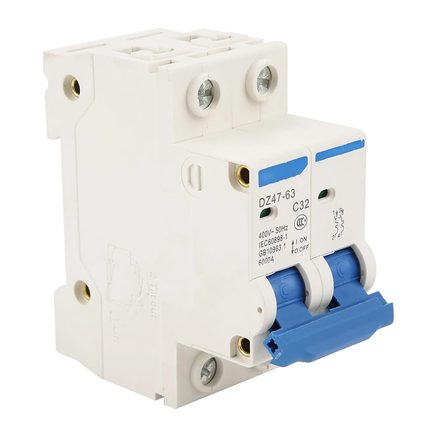 کلید مینیاتوری 2 پل 32 آمپر 220/380 ولت با حفاظت از اضافه بار و اتصال کوتاه، مناسب برای دکوراسیون منزل، ساخت و ساز مهندسی کلید مینیاتوری 2 پل 32 آمپر 220/380 ولت با حفاظت از اضافه بار و اتصال کوتاه، مناسب برای دکوراسیون منزل، ساخت و ساز مهندسی