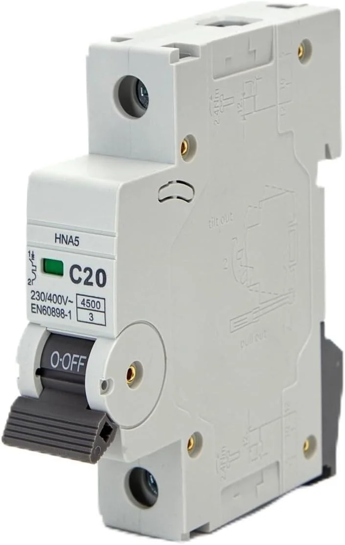 کلید مینیاتوری ولت شاین 1 پل 20 آمپر منحنی C خاکستری - راه حل جمع و جور و موثر برای حفاظت از مدارها، ایده آل برای نصب و راه اندازی مسکونی و تجاری