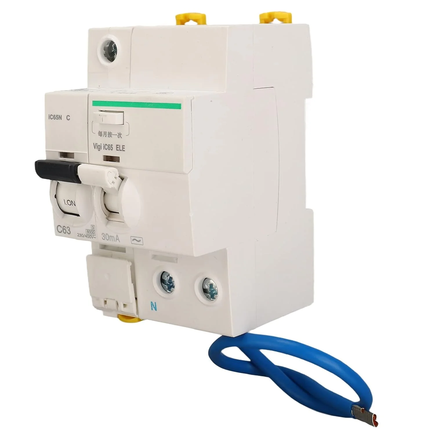 قطع کننده مدار، محافظت از نشت گیره قفل کننده 2 پل 1P+N سوئیچ هوا ایمن برای توزیع برق (6A)