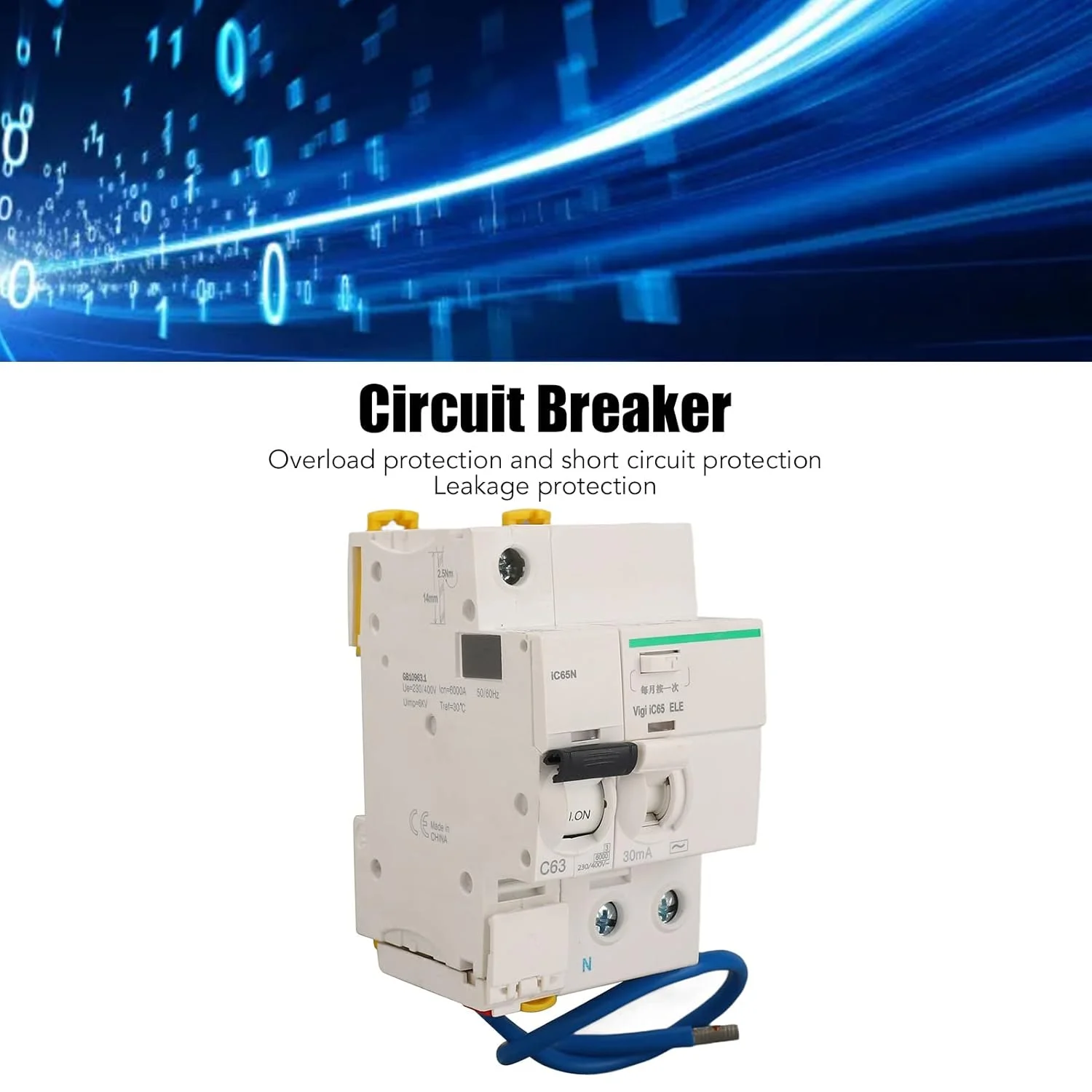 قطع کننده مدار، محافظت از نشت گیره قفل کننده 2 پل 1P+N سوئیچ هوا ایمن برای توزیع برق (6A) قطع کننده مدار، محافظت از نشت گیره قفل کننده 2 پل 1P+N سوئیچ هوا ایمن برای توزیع برق (6A)