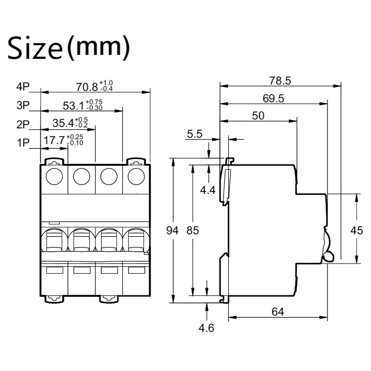 قطع کننده مدار، محافظت از نشت گیره قفل کننده 2 پل 1P+N سوئیچ هوا ایمن برای توزیع برق (6A) قطع کننده مدار، محافظت از نشت گیره قفل کننده 2 پل 1P+N سوئیچ هوا ایمن برای توزیع برق (6A)