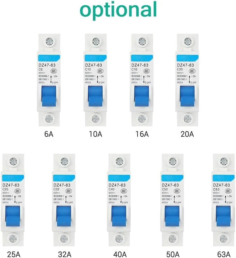 کلید مینیاتوری محافظ جان تک پل 400 ولت HELEMIY، محافظ نشتی جریان الکتریکی خانگی، نصب روی ریل DIN مدل DZ47-63 کلید مینیاتوری محافظ جان تک پل 400 ولت HELEMIY، محافظ نشتی جریان الکتریکی خانگی، نصب روی ریل DIN مدل DZ47-63
