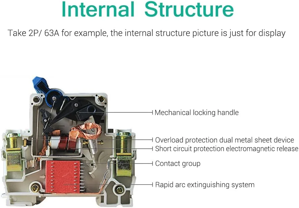 کلید مینیاتوری محافظ جان هلمی، 2 پل، 400 ولت، محافظ نشتی جریان الکتریکی خانگی، نصب روی ریل DIN مدل DZ47-63 کلید مینیاتوری محافظ جان هلمی، 2 پل، 400 ولت، محافظ نشتی جریان الکتریکی خانگی، نصب روی ریل DIN مدل DZ47-63