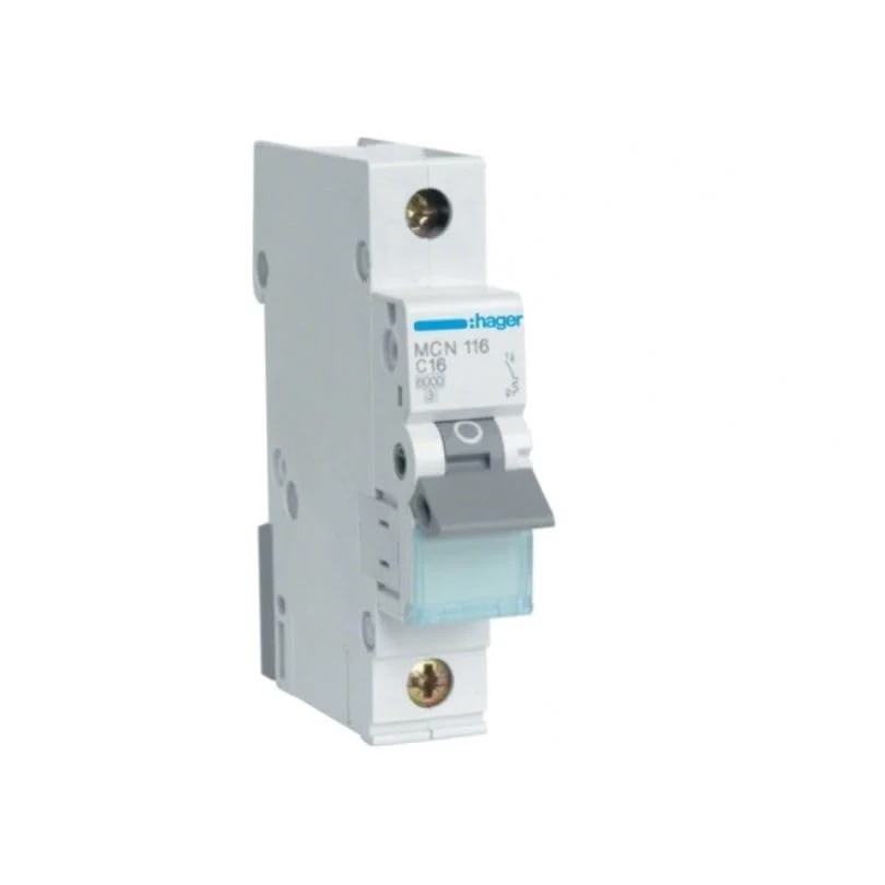 کلید مینیاتوری MCN116، 240-415VAC، منحنی قطع C، تک پل، 6kA، 16A