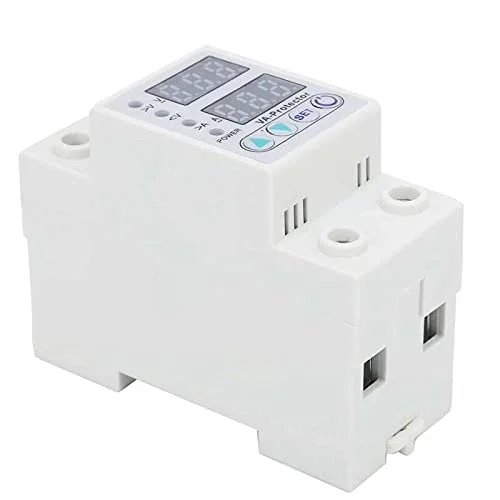 محافظ ولتاژ اضافه و کم ولتاژ ShoFbi مدل VA-63A با نمایشگر LED دوگانه، محافظ جریان با قابلیت تنظیم مجدد خودکار، قطع کننده مدار AC 220V، محافظ نشتی زمین محافظ ولتاژ اضافه و کم ولتاژ ShoFbi مدل VA-63A با نمایشگر LED دوگانه، محافظ جریان با قابلیت تنظیم مجدد خودکار، قطع کننده مدار AC 220V، محافظ نشتی زمین