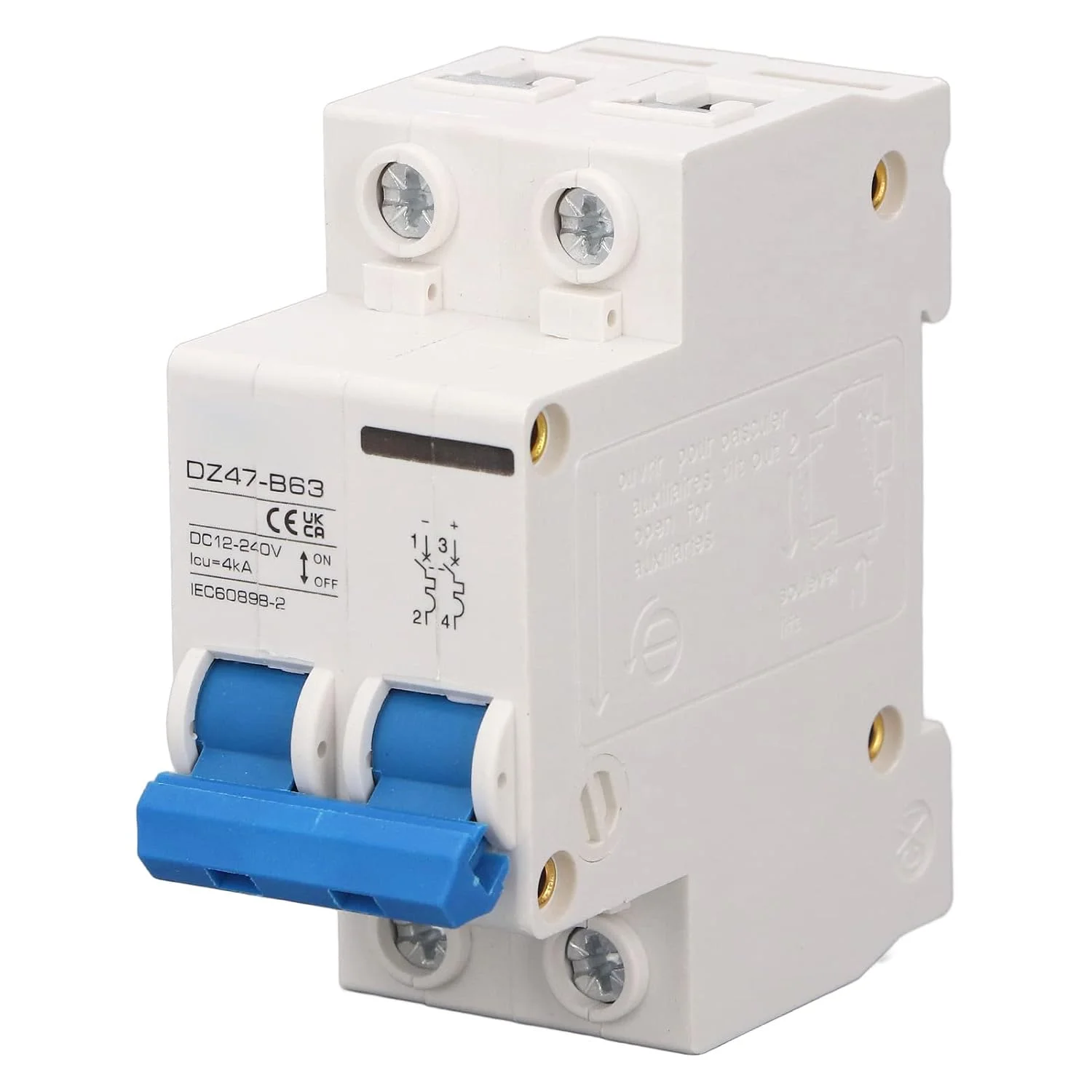 قطع کننده مدار DC ShoFbi، پوسته مقاوم در برابر شعله DC12-240V، اندازه جمع و جور، کلید هوای محافظ 2P، ظرفیت شکست 4KA، محافظ های نشتی زمین (اندازه: 63A) قطع کننده مدار DC ShoFbi، پوسته مقاوم در برابر شعله DC12-240V، اندازه جمع و جور، کلید هوای محافظ 2P، ظرفیت شکست 4KA، محافظ های نشتی زمین (اندازه: 63A)
