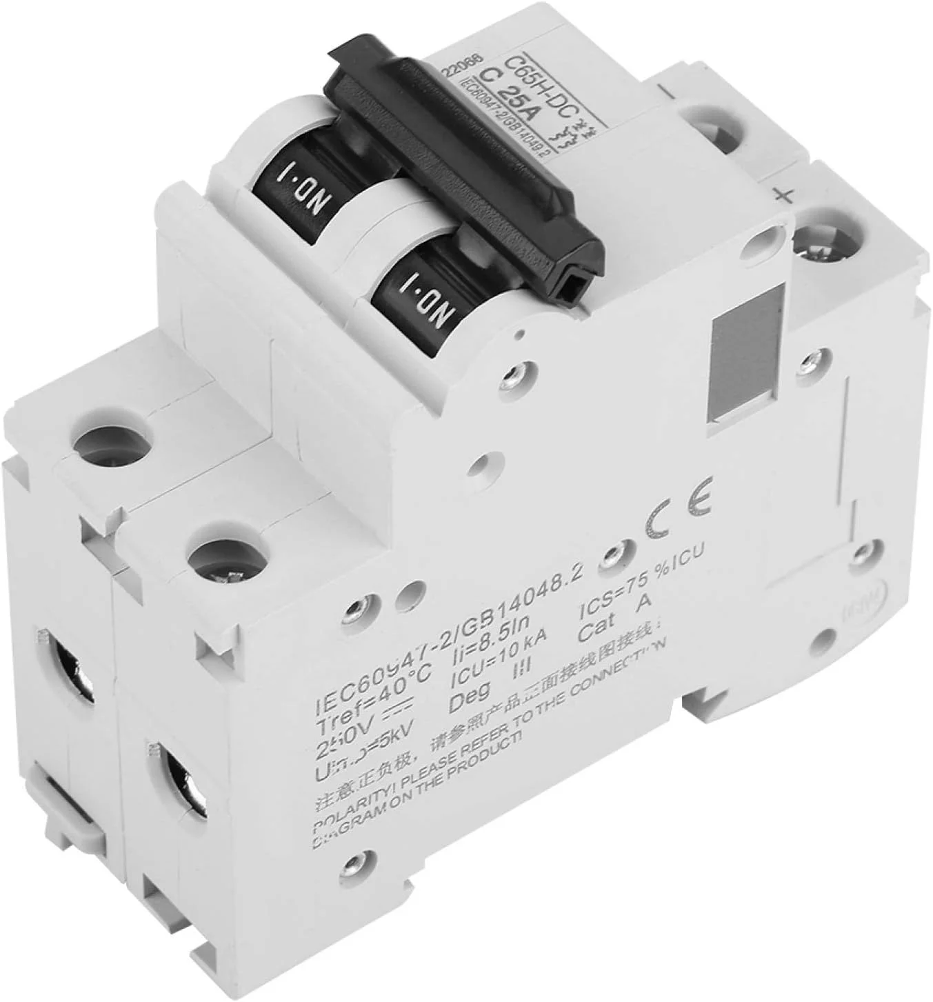 بریکر مینیاتوری DC ولتاژ پایین 2P 250V، نصب ریلی DIN، محافظ نشتی زمین برای سیستم شبکه پنل های خورشیدی