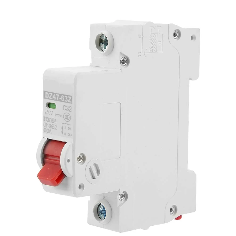 قطع کننده مدار DC مدل DZ47-63Z-1P 6KA 32A، مینیاتوری تک پل محافظت از نشت کلید هوا ایمنی مدار