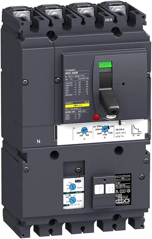 کلید اتوماتیک LV431911 MCCB Vigi MH NSX250B TMD 200A 4p3d 25kA (4-200 آمپر)
