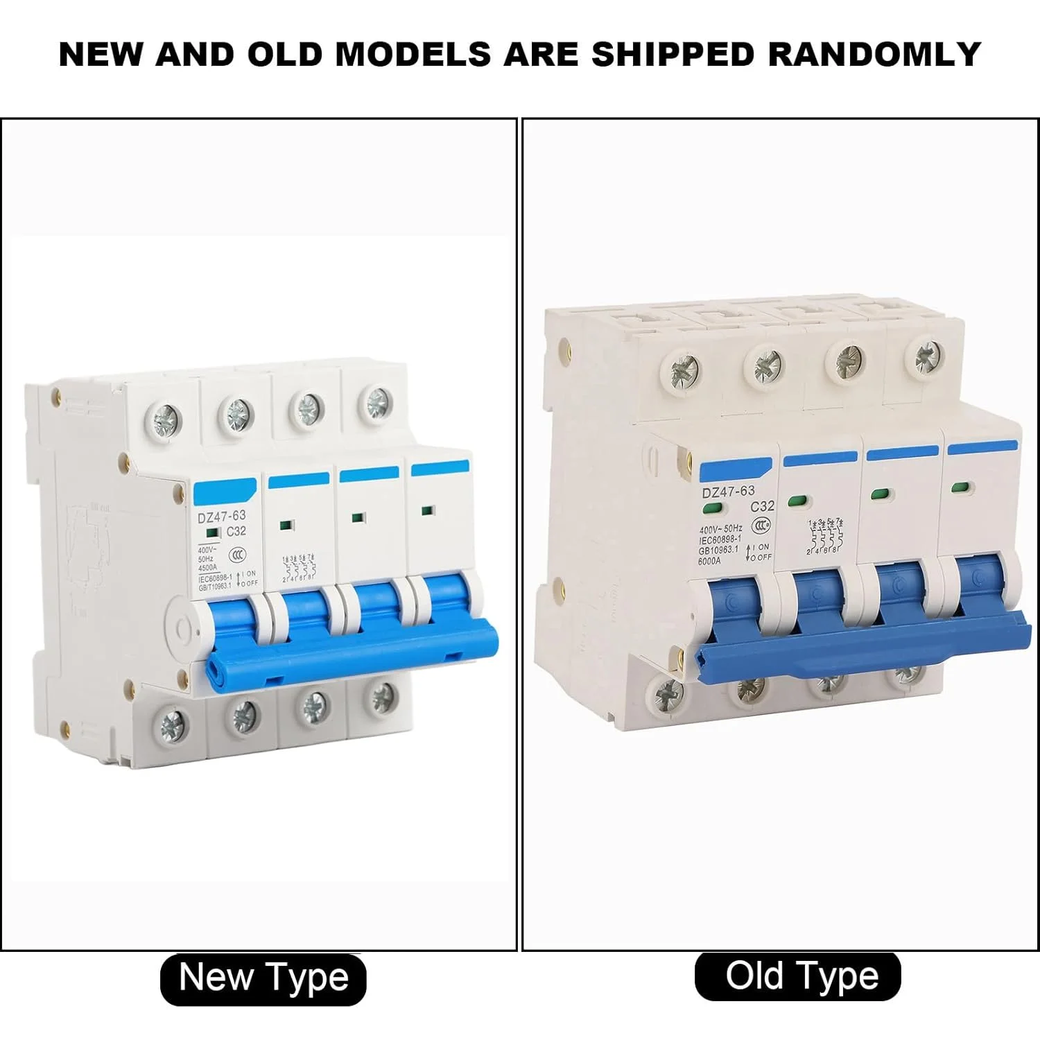 DZ47 63 4P 32A 400V کلید مینیاتوری جریان RCCB، مقاوم در برابر آتش، نشتی الکتریکی، مناسب برای خانه/ساخت و ساز مهندسی