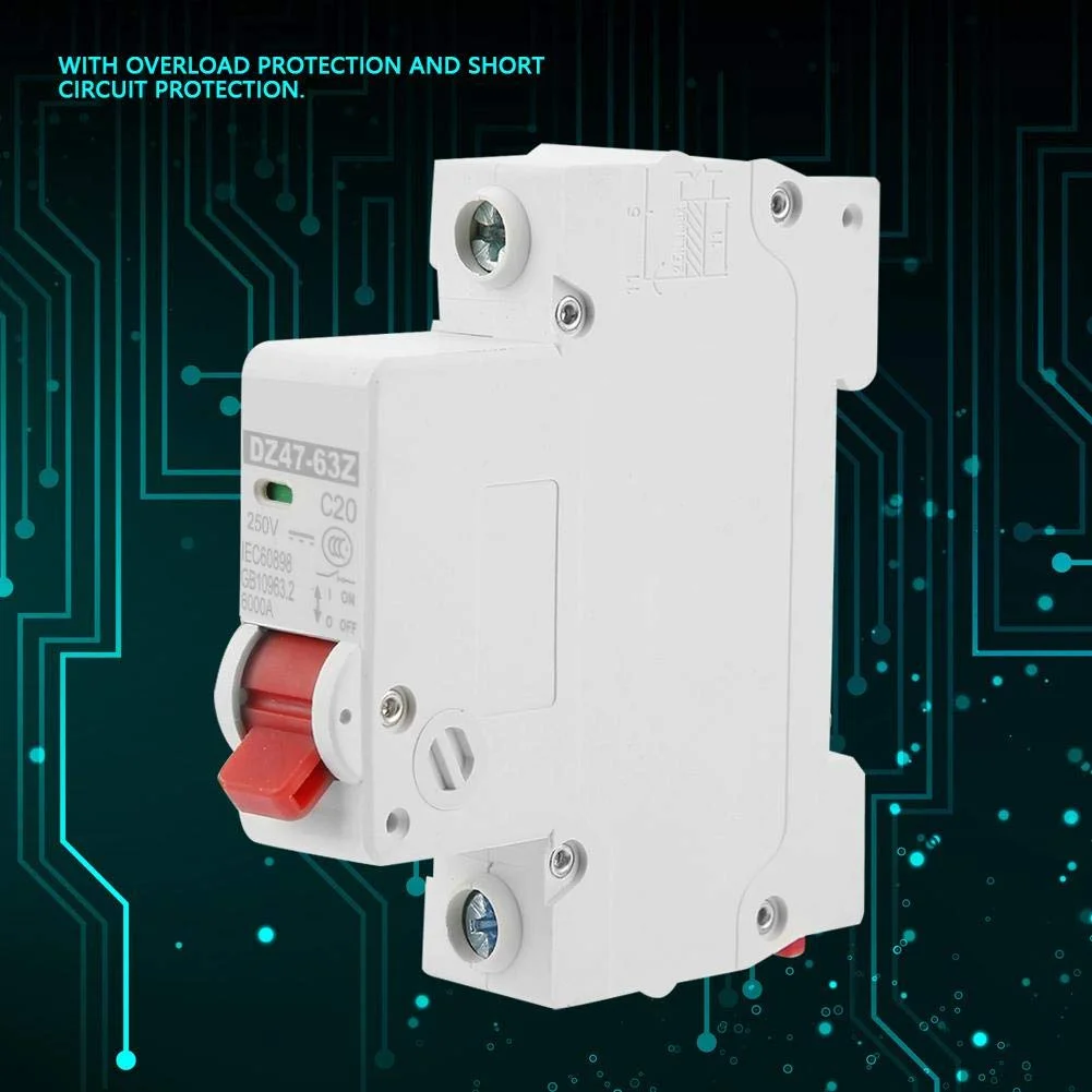 DZ47 63Z 1P 20A کلید مینیاتوری DC محافظت از نشت جریان، کلید هوا برای سیستم فتوولتائیک انرژی خورشیدی