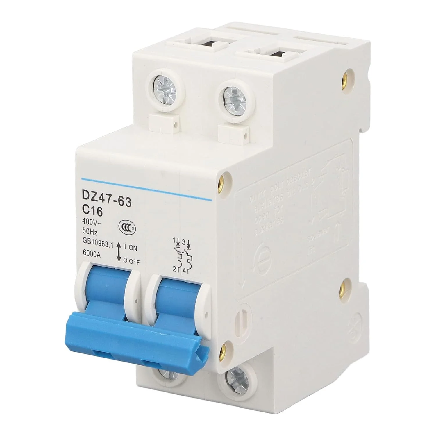 کلید مینیاتوری هیودو، کلید مدار مینیاتوری 2P جداکننده جریان نصب شده روی ریل DIN 400V 16A DZ47-63 C16، قطع کننده های خطای زمین برای پنل های خورشیدی اداری خانگی کلید مینیاتوری هیودو، کلید مدار مینیاتوری 2P جداکننده جریان نصب شده روی ریل DIN 400V 16A DZ47-63 C16، قطع کننده های خطای زمین برای پنل های خورشیدی اداری خانگی