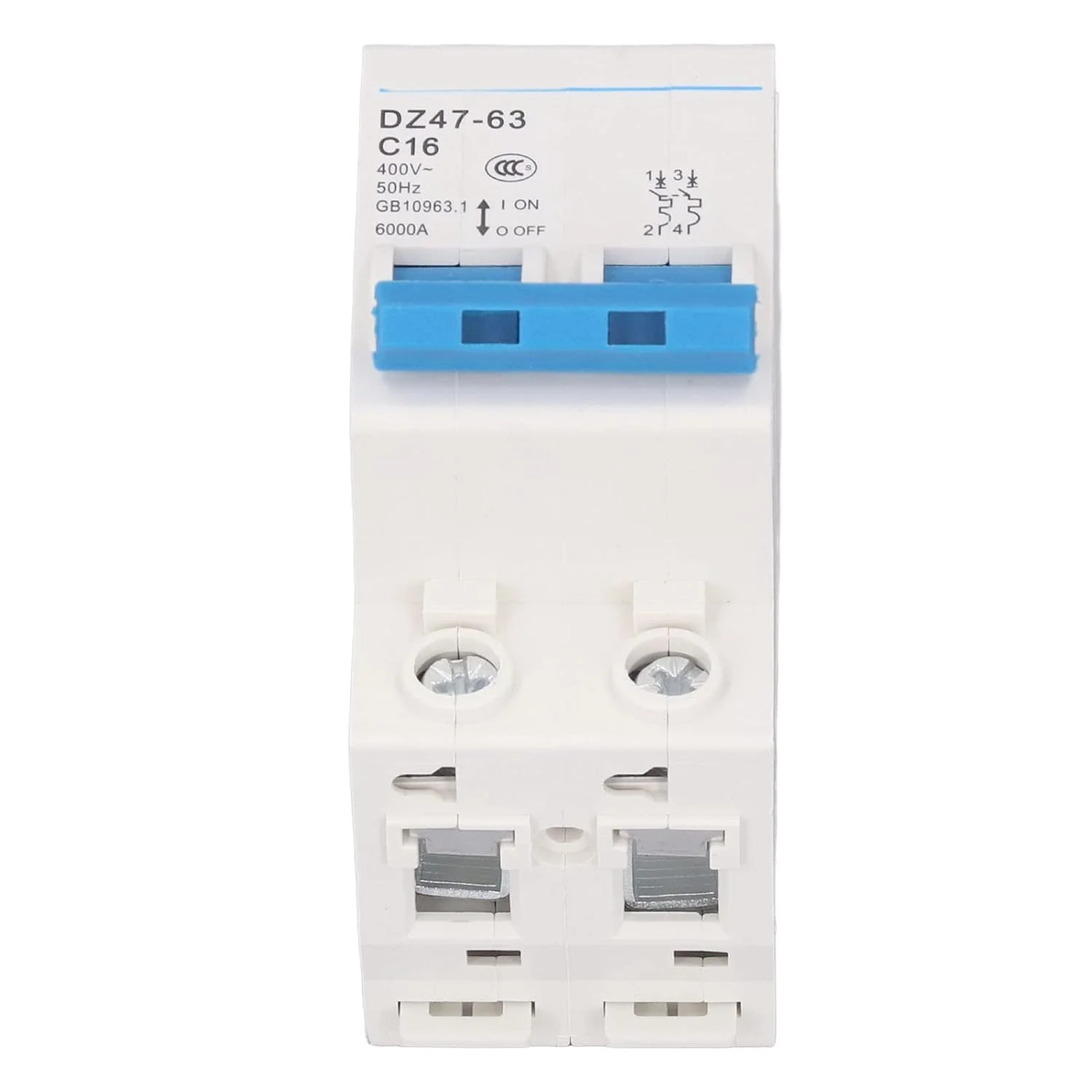 کلید مینیاتوری هیودو، کلید مدار مینیاتوری 2P جداکننده جریان نصب شده روی ریل DIN 400V 16A DZ47-63 C16، قطع کننده های خطای زمین برای پنل های خورشیدی اداری خانگی کلید مینیاتوری هیودو، کلید مدار مینیاتوری 2P جداکننده جریان نصب شده روی ریل DIN 400V 16A DZ47-63 C16، قطع کننده های خطای زمین برای پنل های خورشیدی اداری خانگی