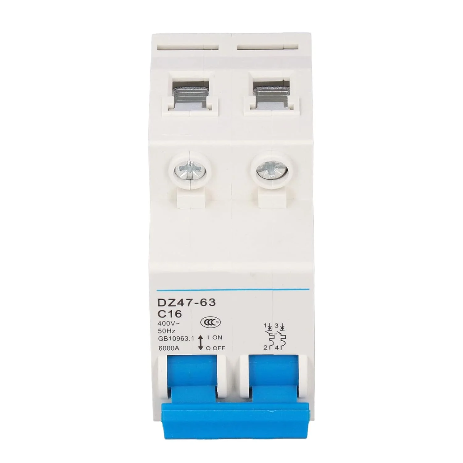 کلید مینیاتوری هیودو، کلید مدار مینیاتوری 2P جداکننده جریان نصب شده روی ریل DIN 400V 16A DZ47-63 C16، قطع کننده های خطای زمین برای پنل های خورشیدی اداری خانگی کلید مینیاتوری هیودو، کلید مدار مینیاتوری 2P جداکننده جریان نصب شده روی ریل DIN 400V 16A DZ47-63 C16، قطع کننده های خطای زمین برای پنل های خورشیدی اداری خانگی