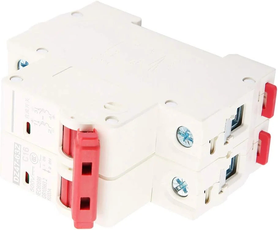 کلید مینیاتوری 2 پل DC 500V 16A مدل QIVGXBO، کلید ایمنی MCB، قطع کننده جریان اضافه Leunlee