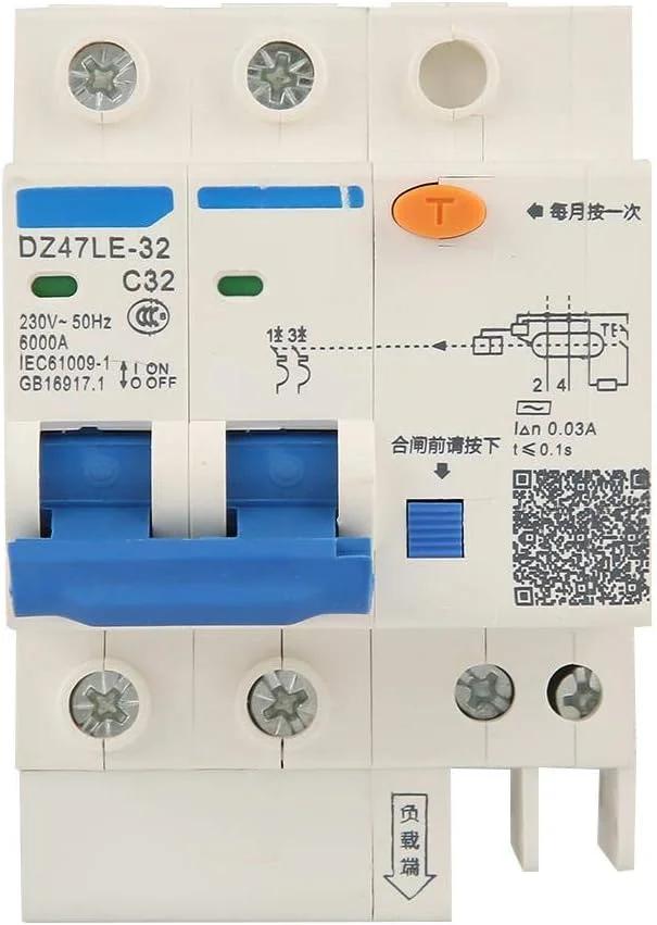 قطعه دیجیتال DZ47LE-32 2P+N C32 RCCB 32A 30mA