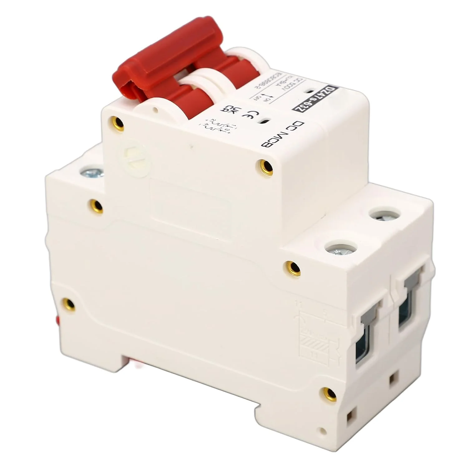 کلید مینیاتوری مدار DC ریزقوی 2P 500V مدل Dz47S، کلید مینیاتوری الکتریکی 6000 آمپر (32 آمپر)