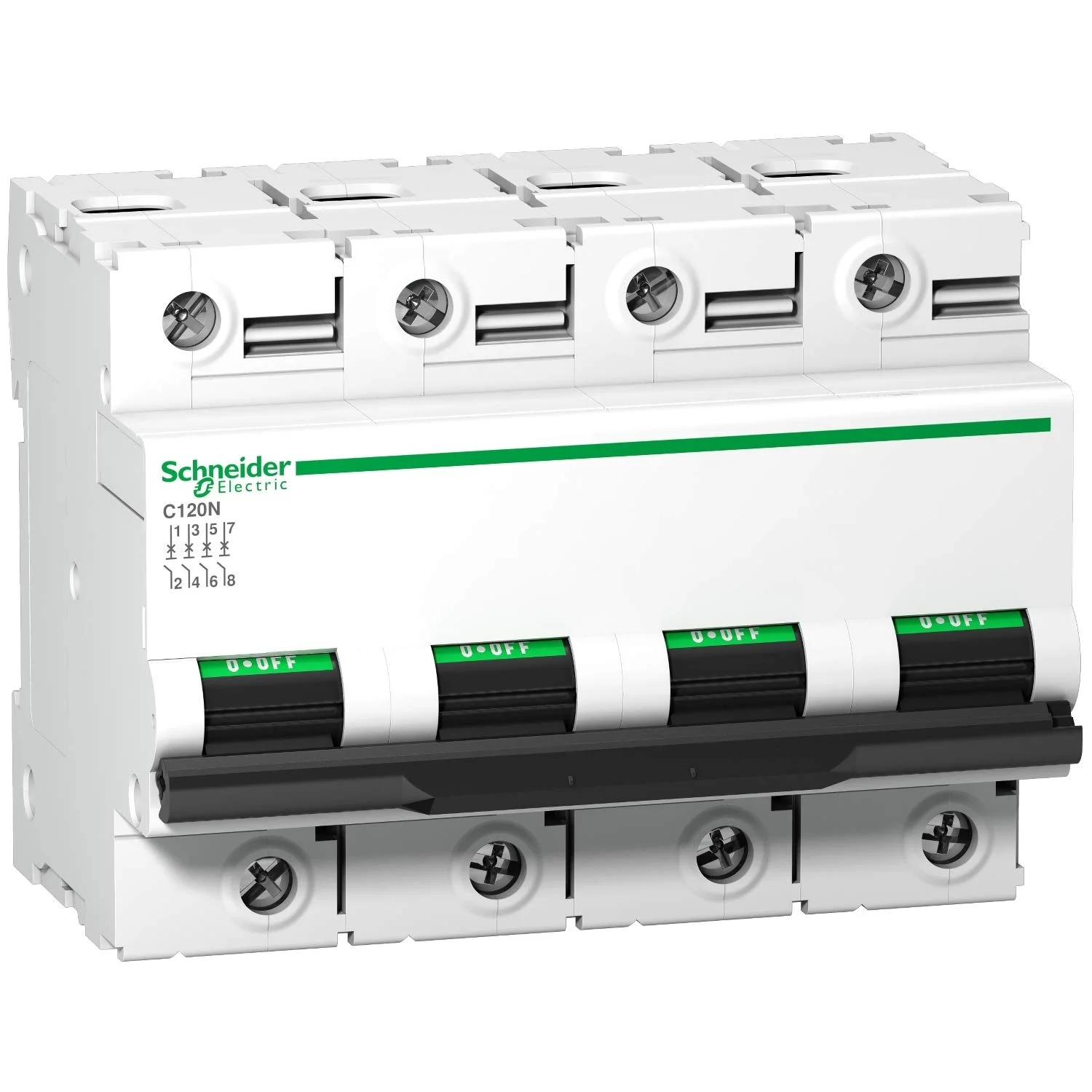 A9N18376 C120N - کلید مینیاتوری - 4 پل - 125 آمپر - منحنی C