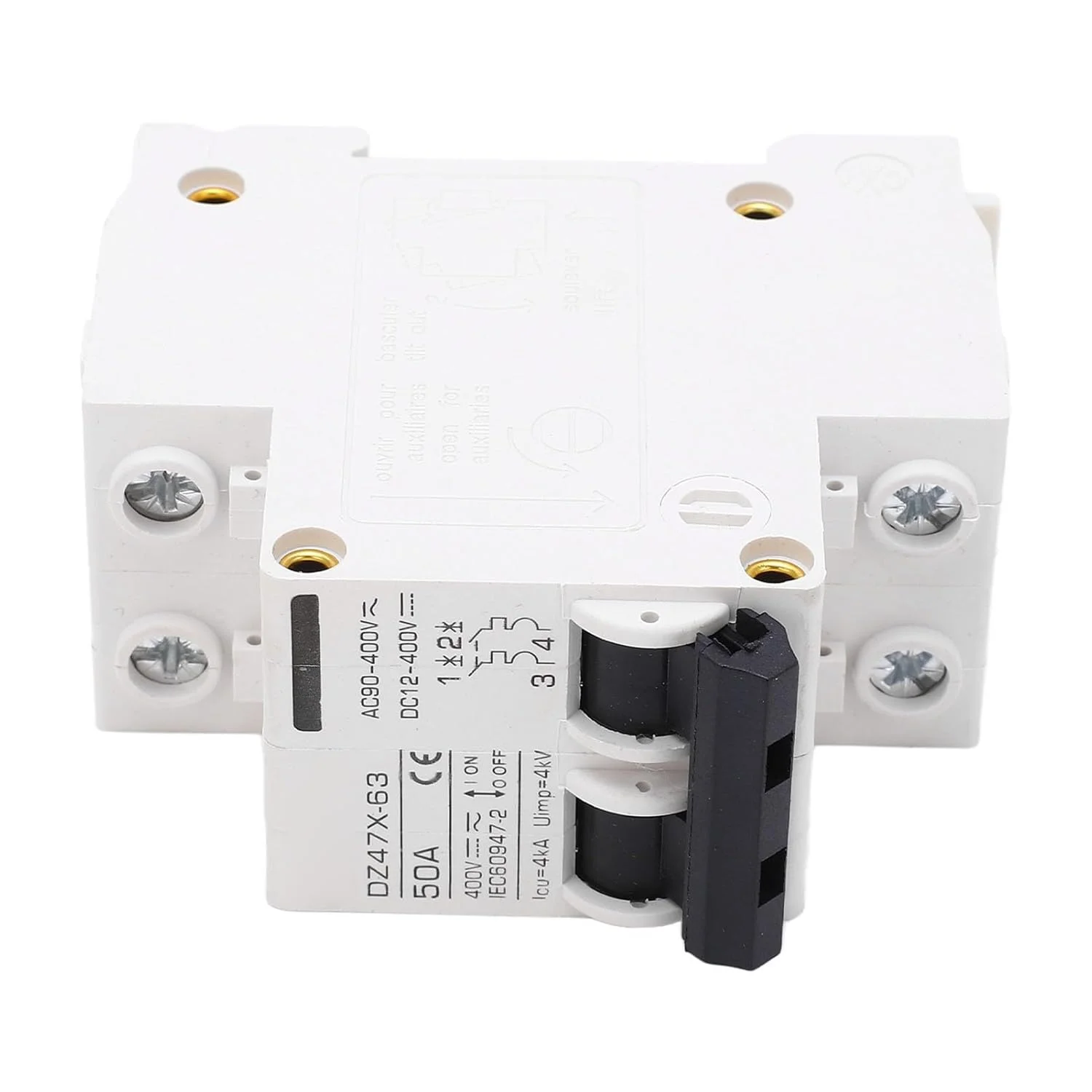 قطع کننده مدار AC DC ففوف 50 آمپر 4KA 2P تریپ الکترومغناطیسی نصب DIN 35 میلی متری برای قطع کننده مدار ایمنی PV خورشیدی 400 ولت، جنس: Pa66 قطع کننده مدار AC DC ففوف 50 آمپر 4KA 2P تریپ الکترومغناطیسی نصب DIN 35 میلی متری برای قطع کننده مدار ایمنی PV خورشیدی 400 ولت، جنس: Pa66