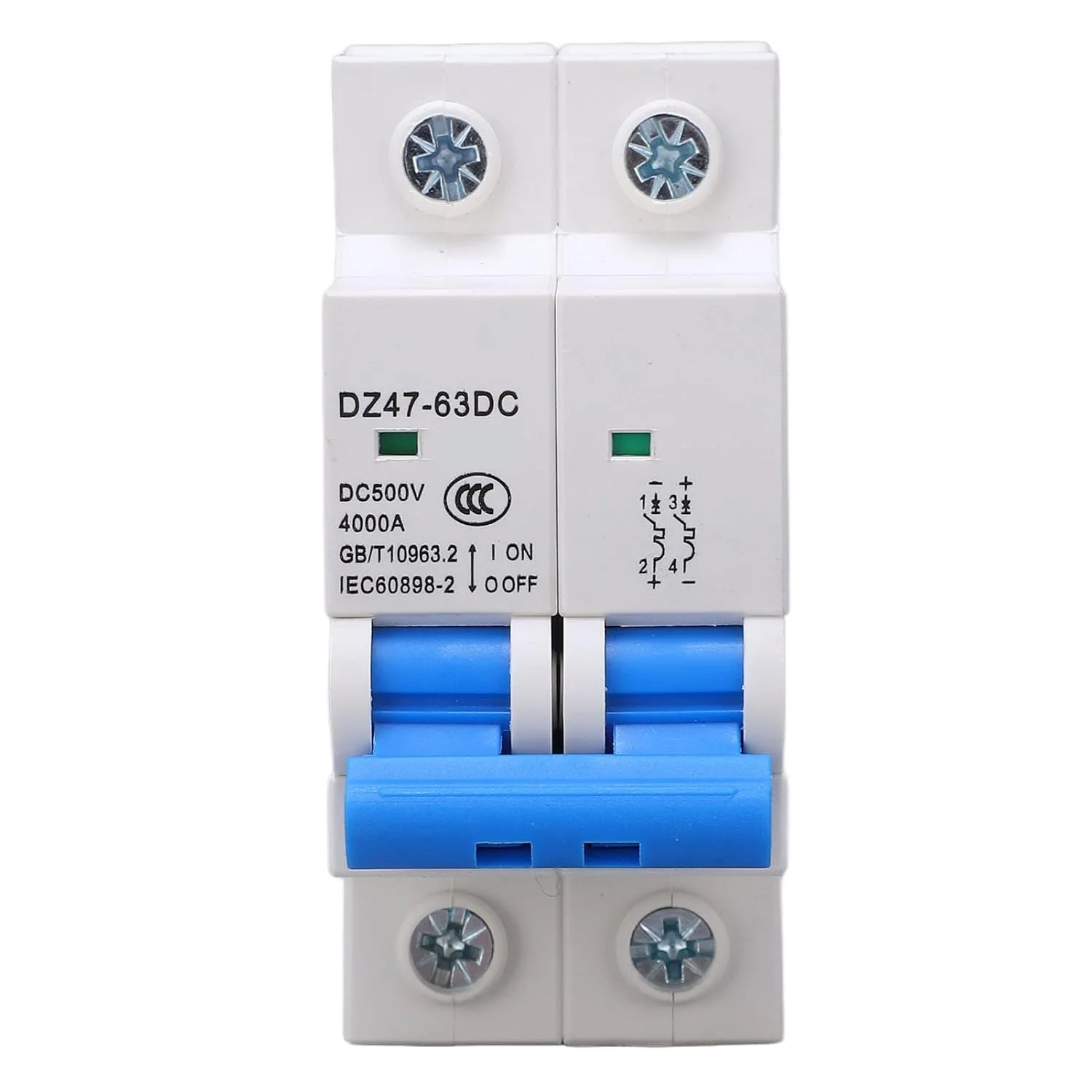 مینیاتوری DC مدل NDNCZDHC، 2 پل DC500V ایزولاتور برای سیستم خورشیدی PV، قطع کننده DC با پوسته ضد حریق، قابلیت قطعه بندی 4KA (50A)