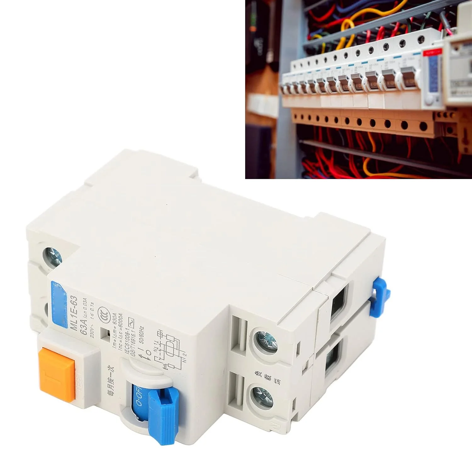 کلید مینیاتوری مدار شکن Gearwell AC 63A 230V 1P+N MCB، کلید محافظت، کلید هوا، ظرفیت شکست 6kA برای ایمنی خانه کلید مینیاتوری مدار شکن Gearwell AC 63A 230V 1P+N MCB، کلید محافظت، کلید هوا، ظرفیت شکست 6kA برای ایمنی خانه