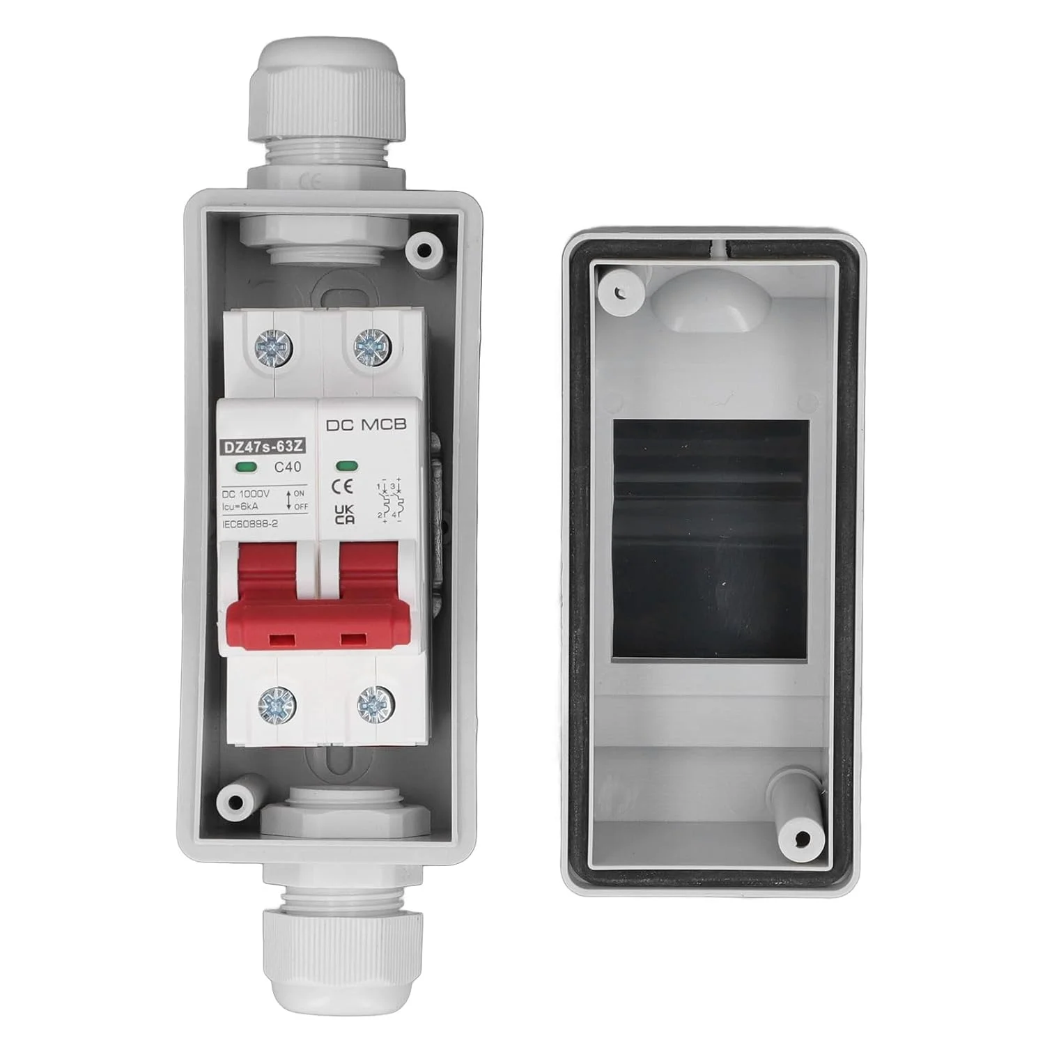 قطع کننده مدار DC، ضد آب IP65 40A 6KA سوئیچ جداکننده DC، پنجره شفاف، طراحی ماژولار، برای سیستم PV خورشیدی قطع کننده مدار DC، ضد آب IP65 40A 6KA سوئیچ جداکننده DC، پنجره شفاف، طراحی ماژولار، برای سیستم PV خورشیدی