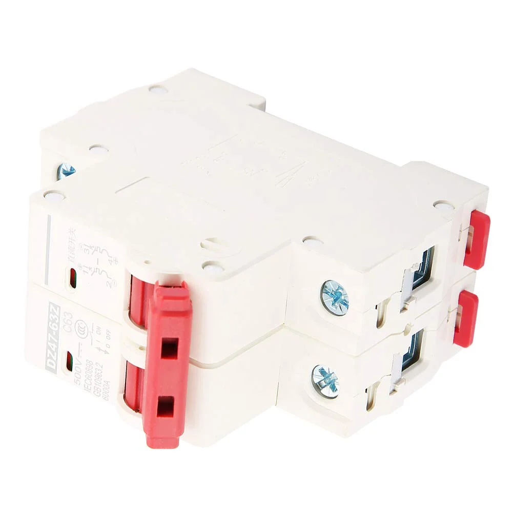 کلید مینیاتوری 2 پل DC 500V 63A MCB محافظ ایمنی اضافه جریان مدل DZ47-63Z-2P کلید مینیاتوری 2 پل DC 500V 63A MCB محافظ ایمنی اضافه جریان مدل DZ47-63Z-2P