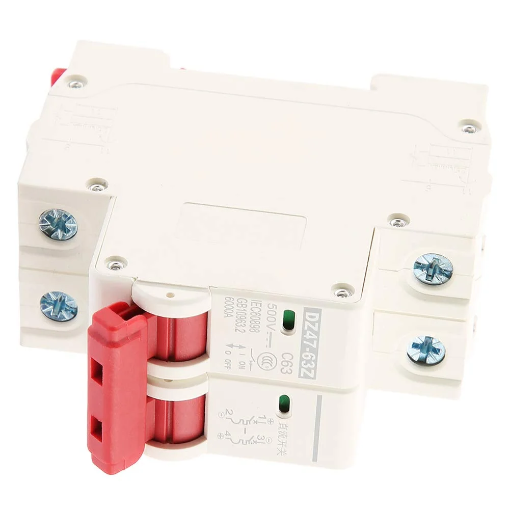 کلید مینیاتوری 2 پل DC 500V 63A MCB محافظ ایمنی اضافه جریان مدل DZ47-63Z-2P کلید مینیاتوری 2 پل DC 500V 63A MCB محافظ ایمنی اضافه جریان مدل DZ47-63Z-2P
