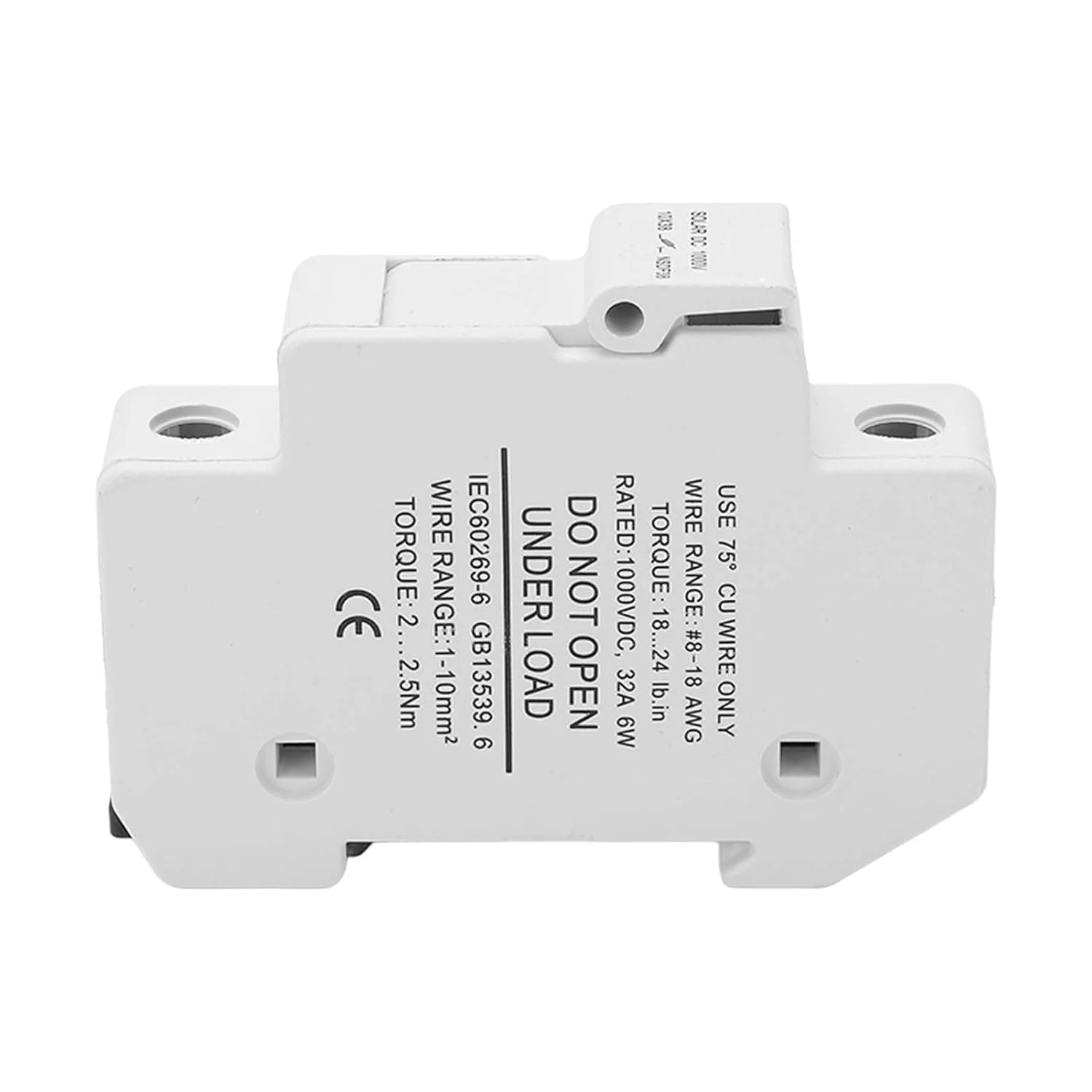 جعبه DC PV، نصب ریل استاندارد TH35، نگهدارنده پایه ریل قطع کننده مدار DC PVC 32A برای سیستم خورشیدی