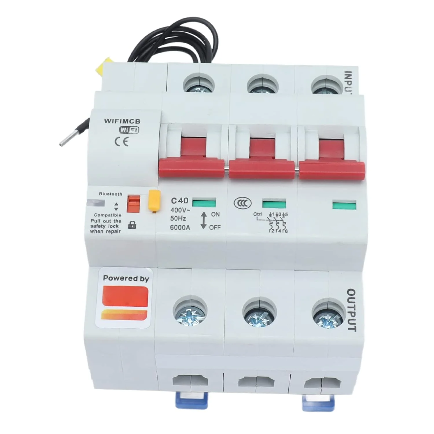 کلید مدار شکن هوشمند 3P با کنترل از راه دور وای فای، کلید نشتی AC 400V برای منبع تغذیه خانگی (40A) کلید مدار شکن هوشمند 3P با کنترل از راه دور وای فای، کلید نشتی AC 400V برای منبع تغذیه خانگی (40A)