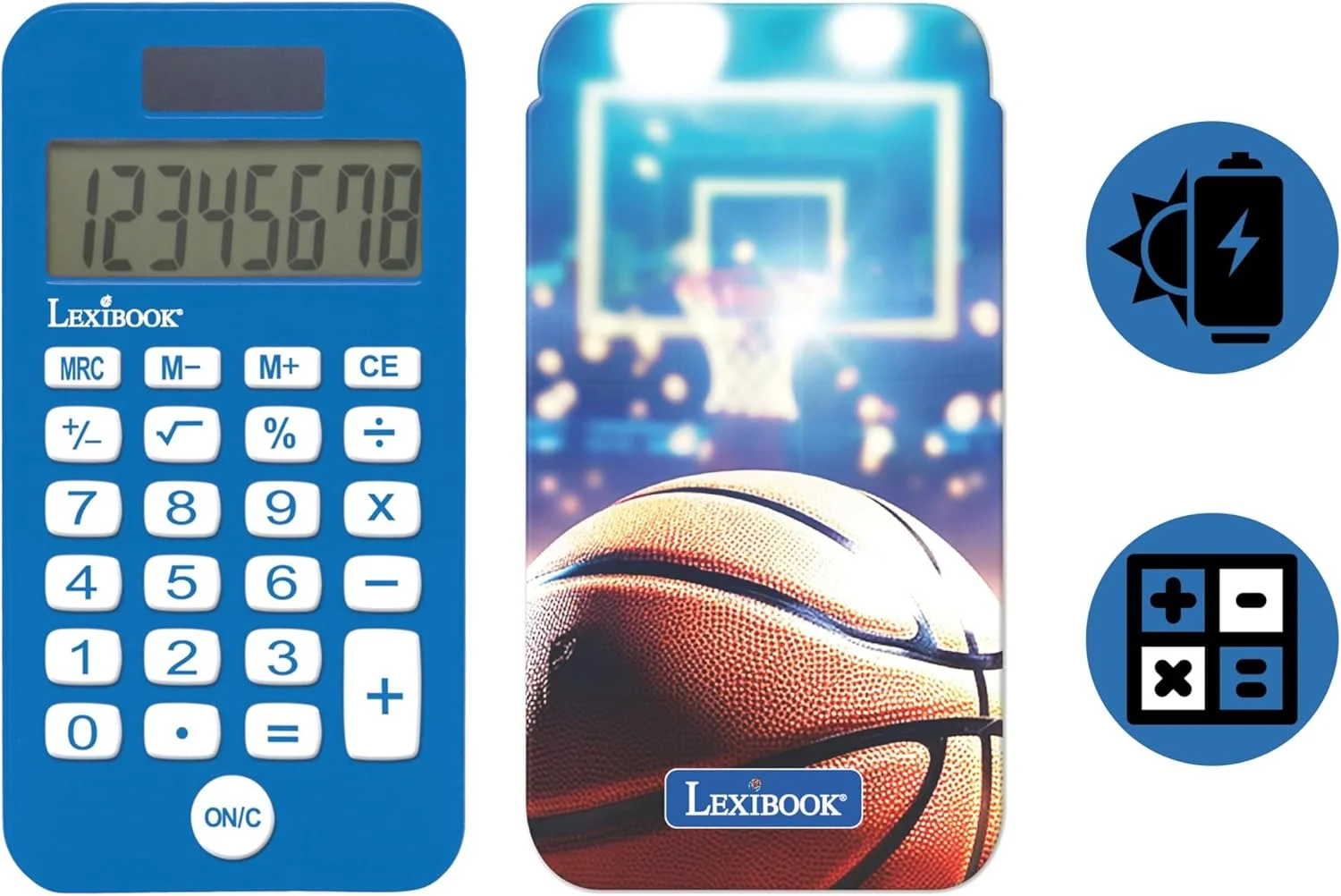 ماشین حساب جیبی Lexibook با طرح بسکتبال و روکش محافظ، عملکردهای پایه و پیشرفته، با باتری و انرژی خورشیدی، مدل C45BA ماشین حساب جیبی Lexibook با طرح بسکتبال و روکش محافظ، عملکردهای پایه و پیشرفته، با باتری و انرژی خورشیدی، مدل C45BA