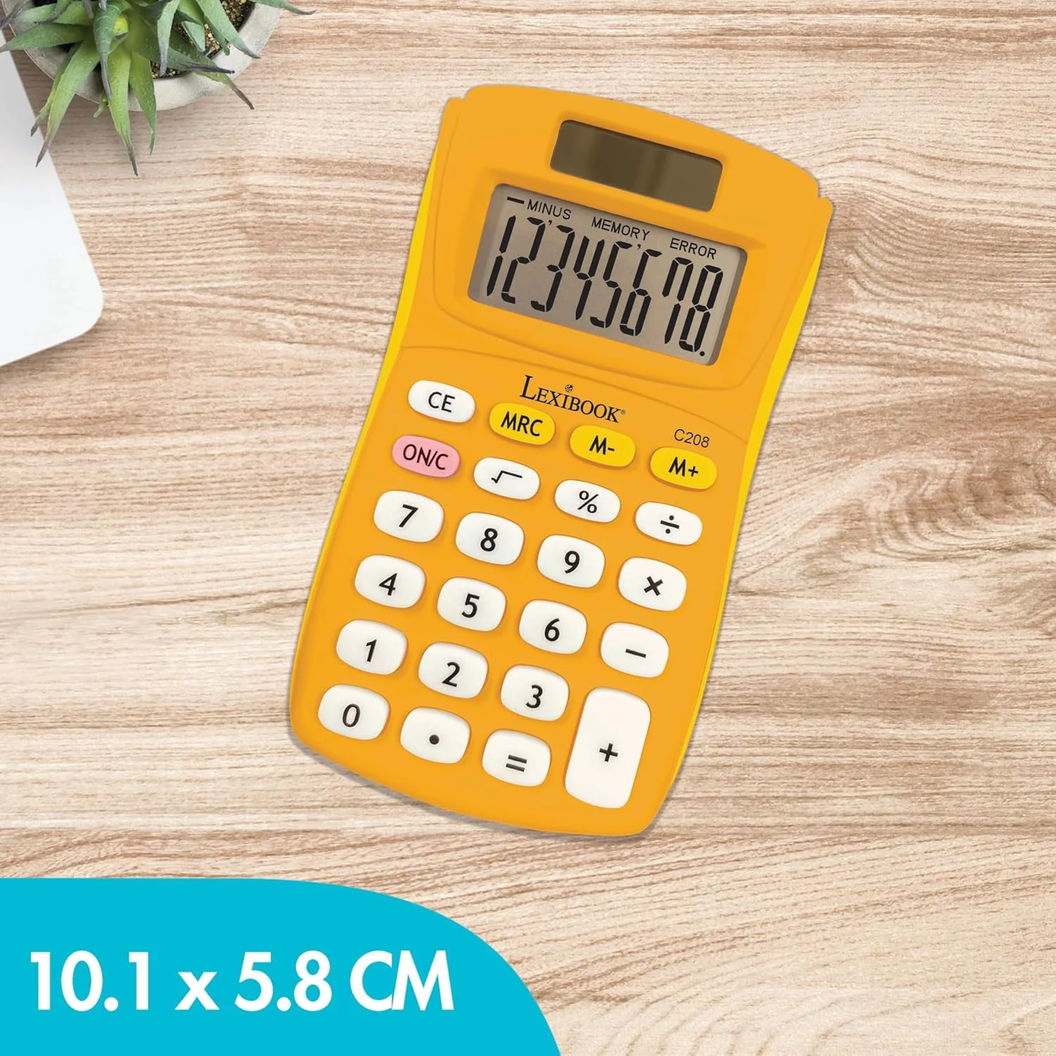 Lexibook - ماشین حساب جیبی FRUITIES، 8 رقم، 4 عملیات، توابع پایه و پیشرفته، انرژی خورشیدی و باتری، زرد، C208D Lexibook - ماشین حساب جیبی FRUITIES، 8 رقم، 4 عملیات، توابع پایه و پیشرفته، انرژی خورشیدی و باتری، زرد، C208D