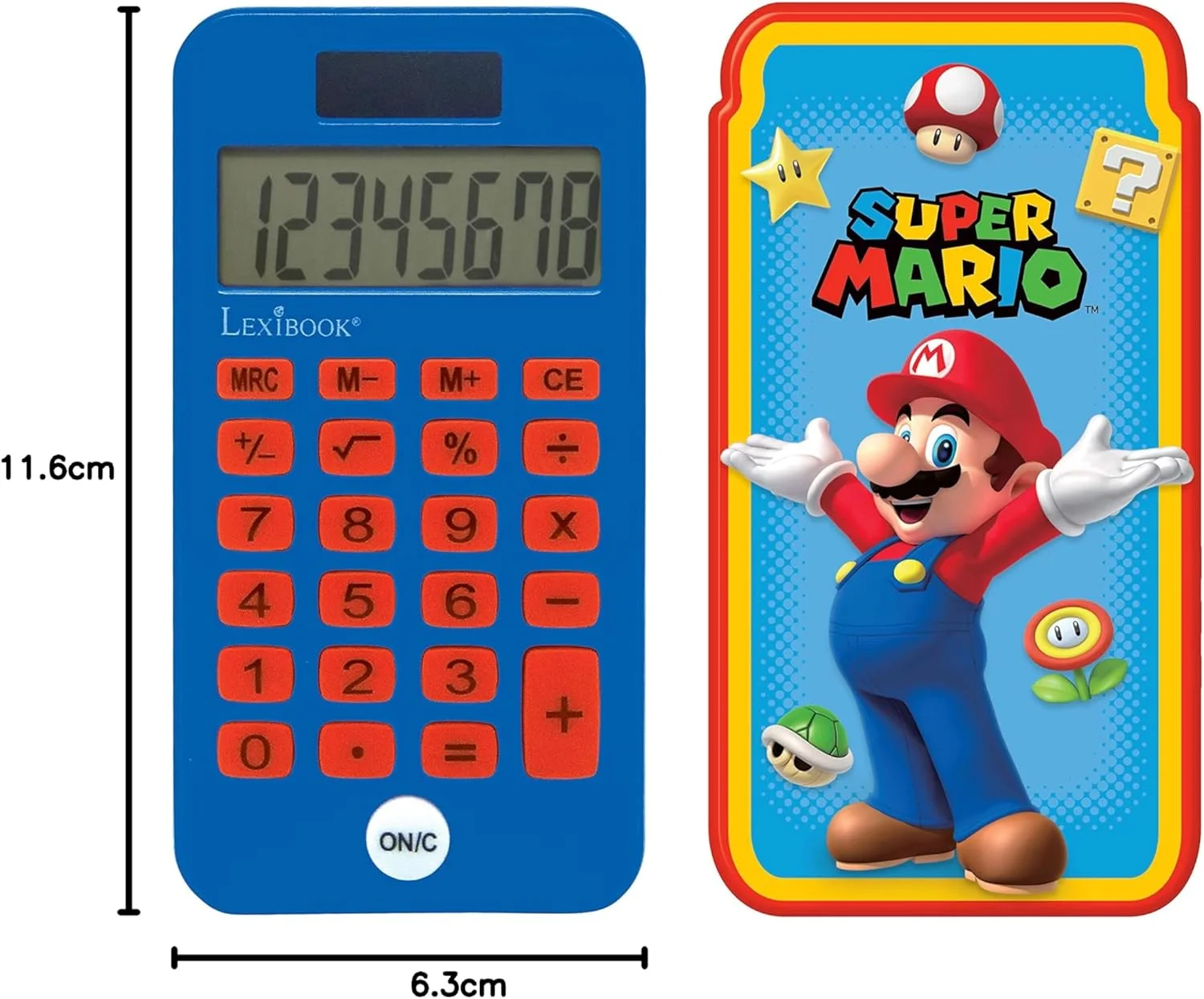 ماشین حساب جیبی لکسی بوک Super Mario، عملکردهای ماشین حساب معمولی و پیشرفته، پوشش محافظ سخت، با باتری، قرمز/آبی، C45NI ماشین حساب جیبی لکسی بوک Super Mario، عملکردهای ماشین حساب معمولی و پیشرفته، پوشش محافظ سخت، با باتری، قرمز/آبی، C45NI