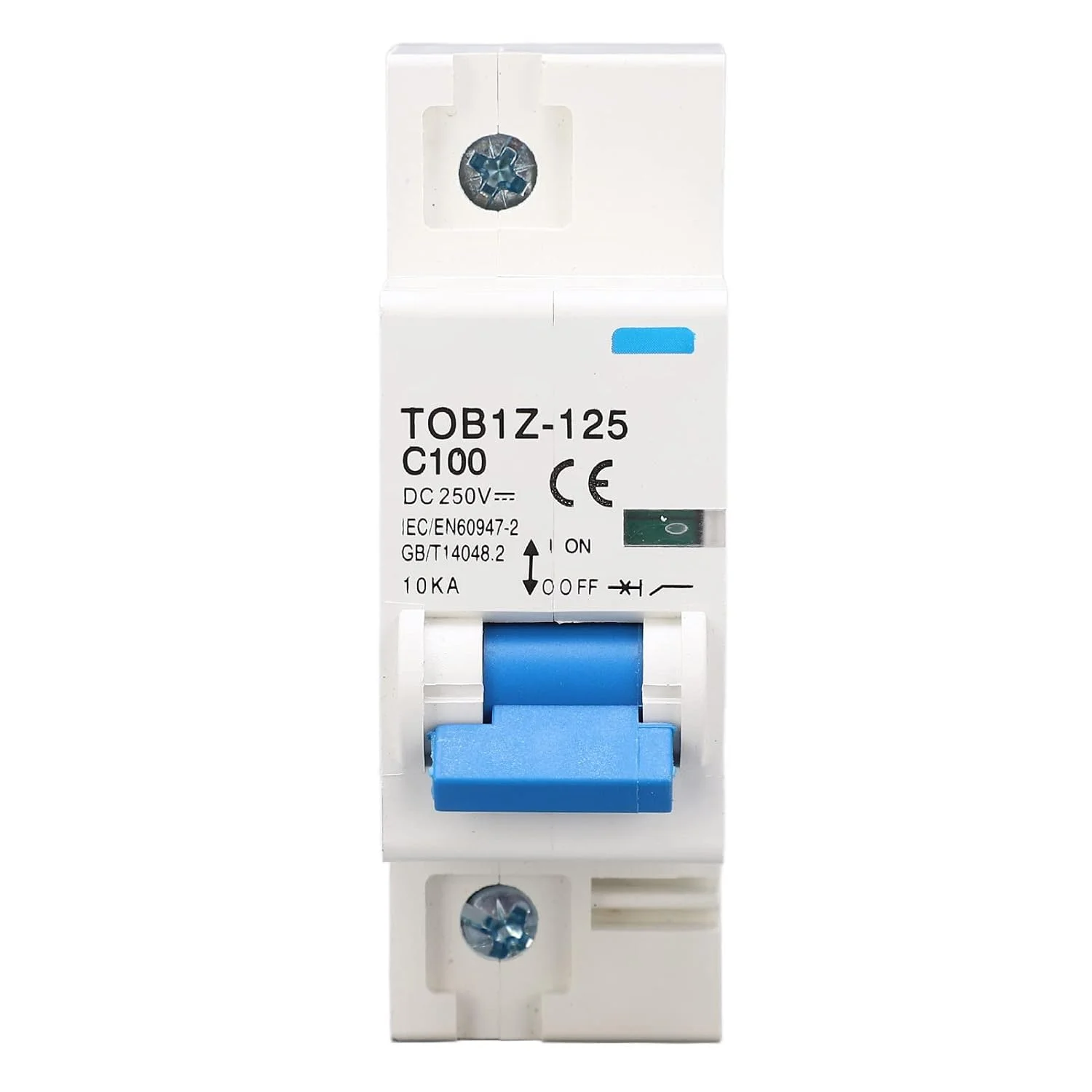 کلید مینیاتوری Jectse TOB1Z-125، تک پل DC 100 آمپر، نصب روی ریل DIN 35 میلی متری، جعبه قطع کننده مدار خورشیدی کوچک برای حفاظت از اضافه بار و اتصال کوتاه PV خورشیدی