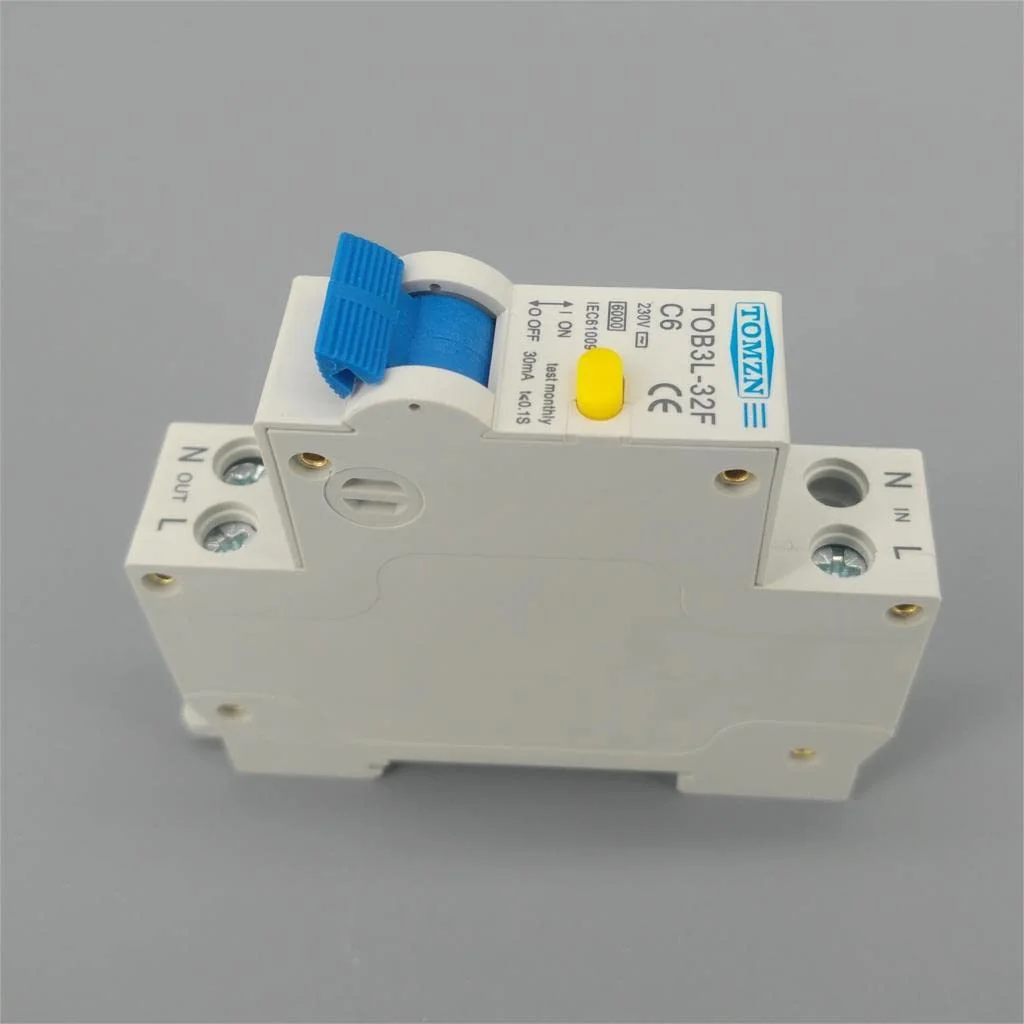 TOOLSA - 230 ولت 50/60 هرتز RCBO 1P+N 6KA کلید مدار اتوماتیک دیفرانسیل جریان باقیمانده با حفاظت از نشت جریان اضافه (10 آمپر) TOOLSA - 230 ولت 50/60 هرتز RCBO 1P+N 6KA کلید مدار اتوماتیک دیفرانسیل جریان باقیمانده با حفاظت از نشت جریان اضافه (10 آمپر)