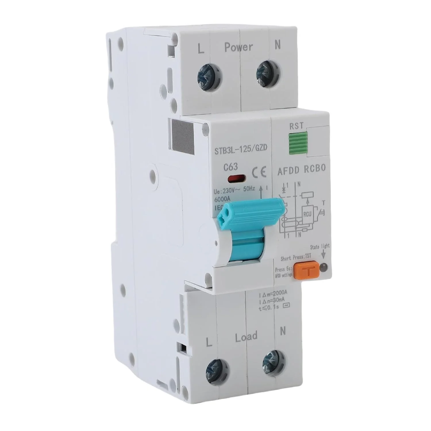 قطع کننده مدار مینیاتوری NOENNULL، قطع کننده مدار خطای ARC 1P+N AfDD RCBO RCCB محافظ خرابی ARC نشت شدید قطع کننده مدار خانگی مینی (63 آمپر)
